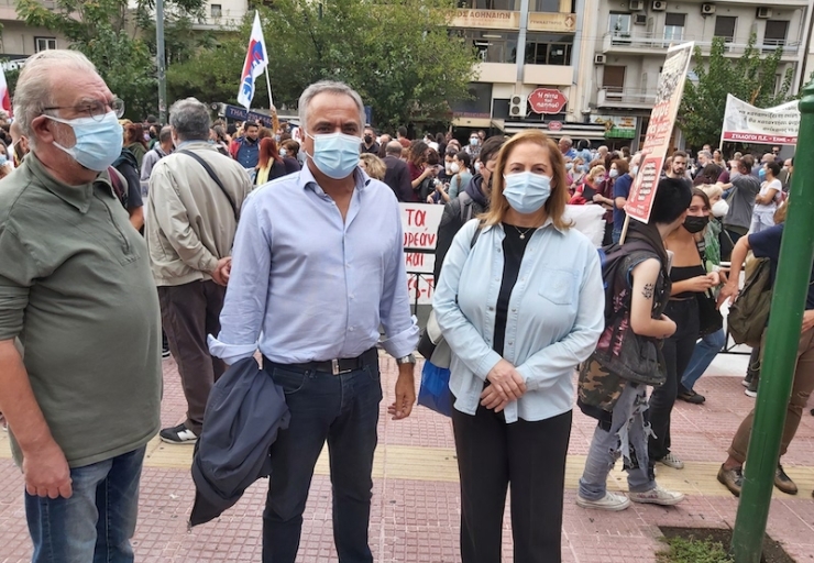  Π. Σκουρλέτης- M. Ξενογιαννακοπούλου στο συλλαλητήριο των εκπαιδευτικών