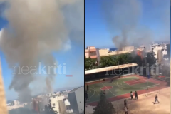 Φωτιά σε δέντρα σε σχολείο στο Ηράκλειο 